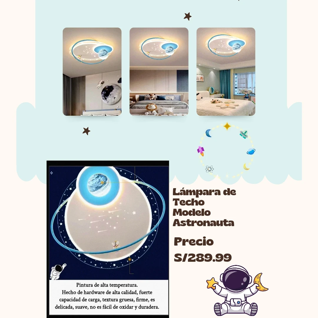 Lámpara de Techo Modelo Astronauta 🚀 3