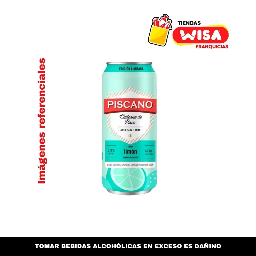 Piscano Lata Sabor Limón 473 ML