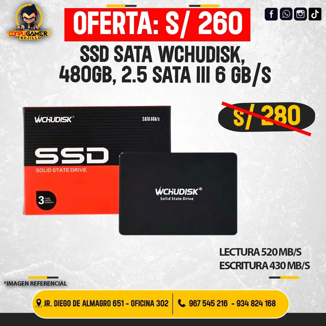 SSD SATA WCHUDISK 480GB 2.5 SATA III 6GB/S