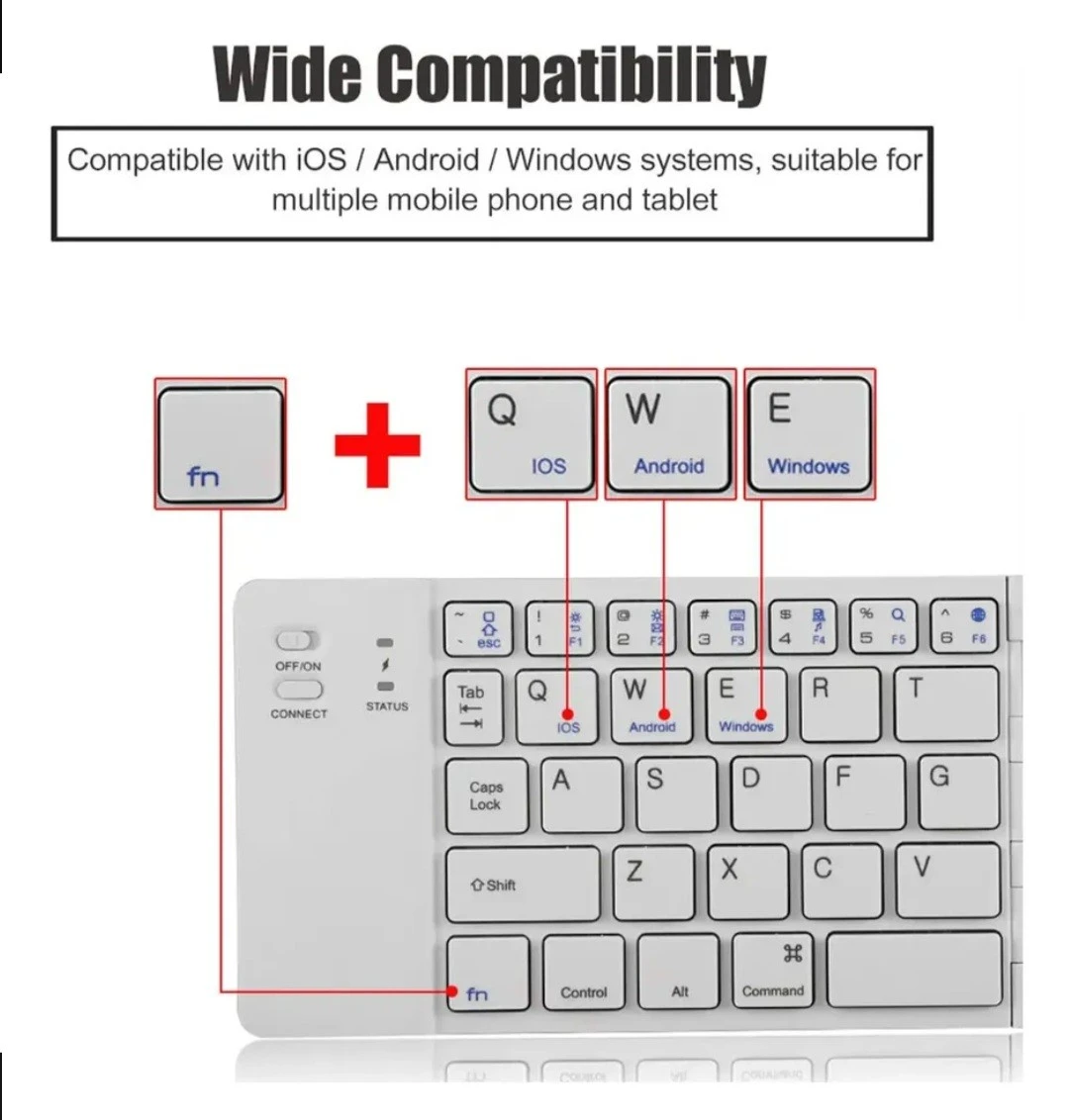 Mini Teclado Inalambricc Plegable Portatil, Bluetooth 5