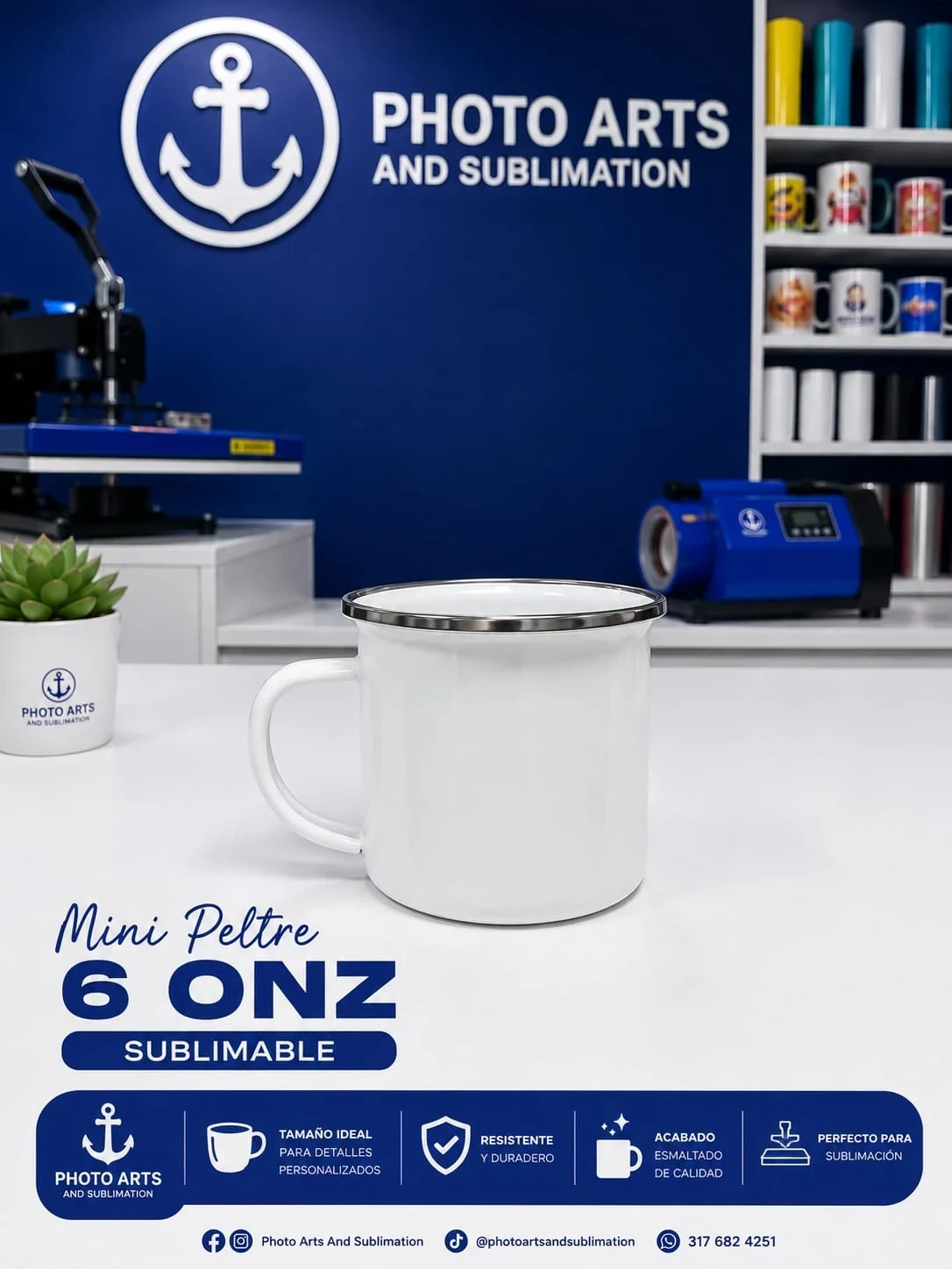 Mini Peltre 6 onz Sublimable