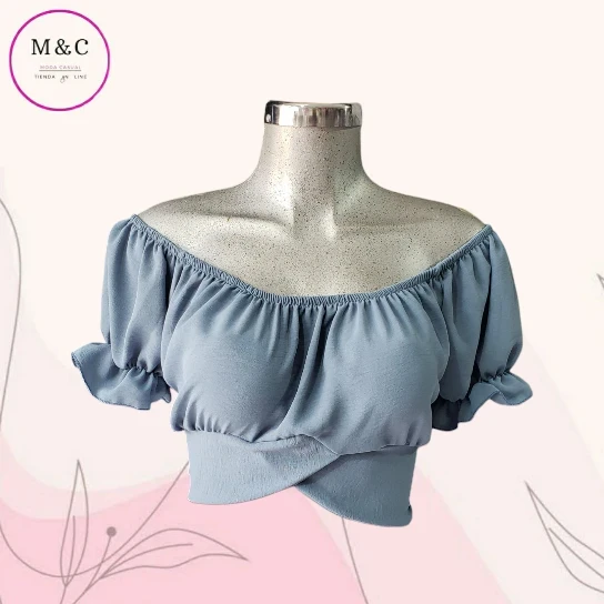 Blusa hombros descubiertos manga corta 2