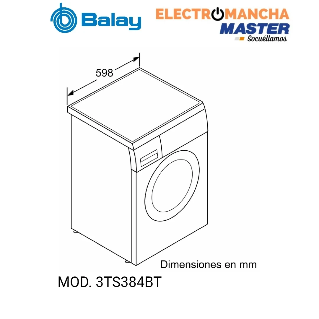 LAVADORA BALAY 3TS384BT 8 KILOS 1400 RPM CLASE A 5