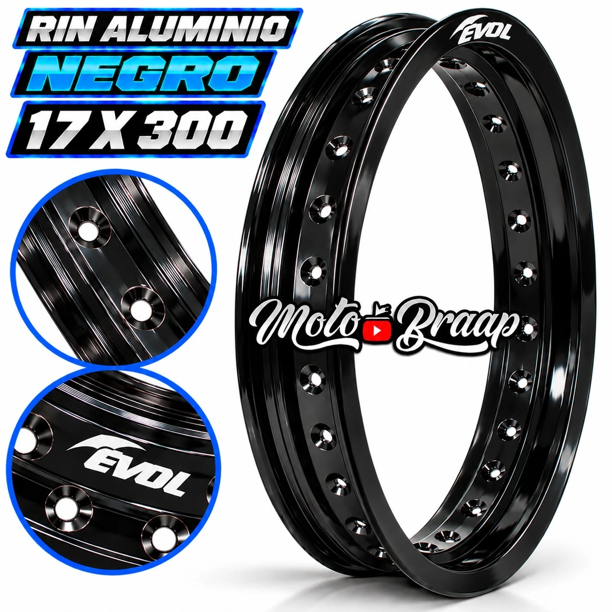 17 x 300 Rin aluminio Evol