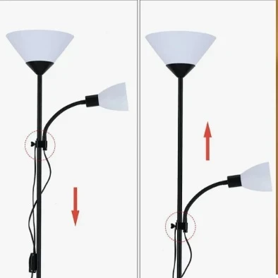 Lampara De Pie Doble Luz Lectura Y Ambiente Flexible 4