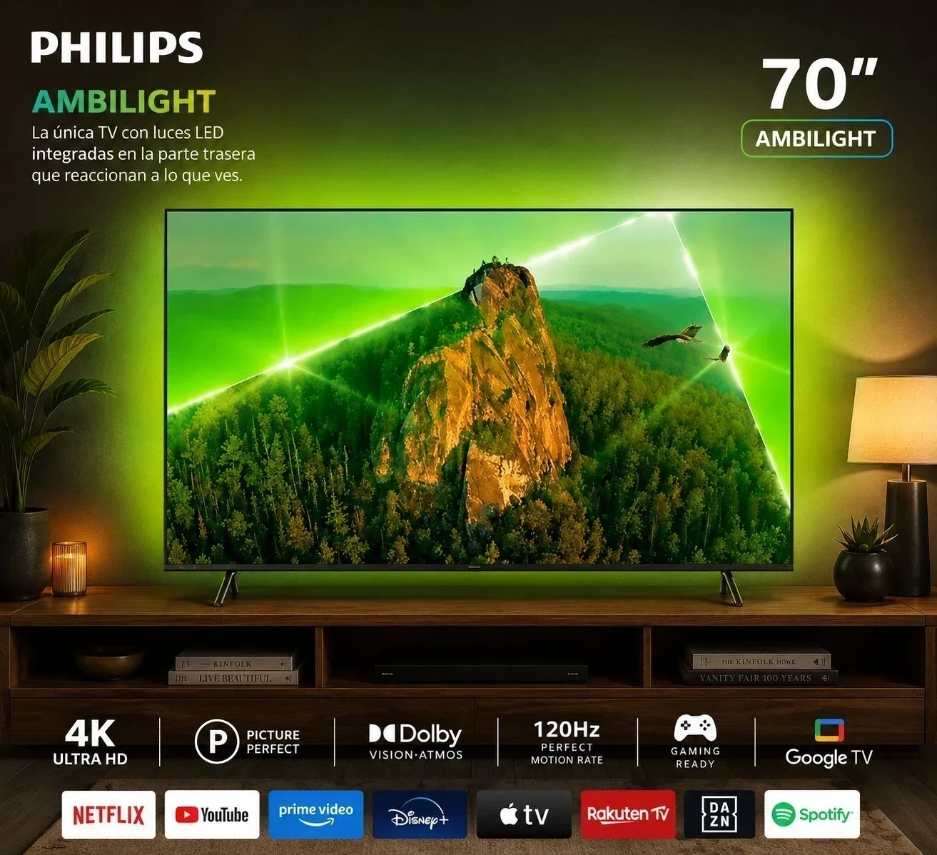 SMART TV PHILIPS 70" AMBILIGHT C/GOOGLE TV‼️ POR PEDIDO‼️