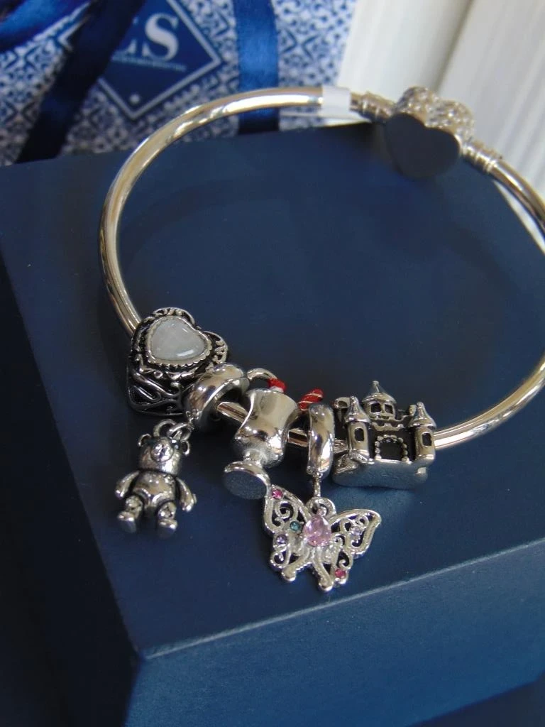 PULSERA ACERO PLATE ARO TIPO PANDORA HADAS