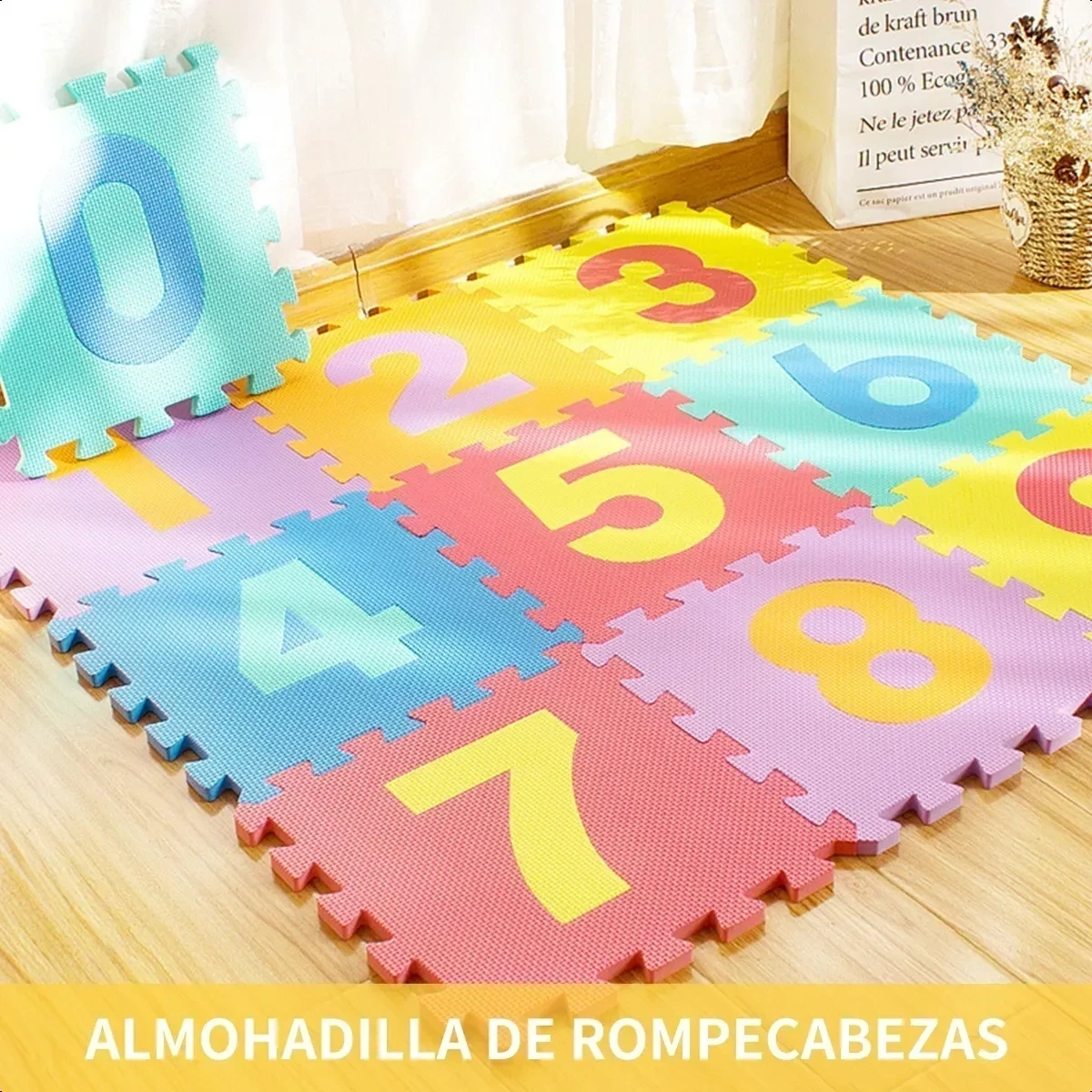 Alfombra Goma Eva Set 10 Cuadros De 30x30x1 cm 2