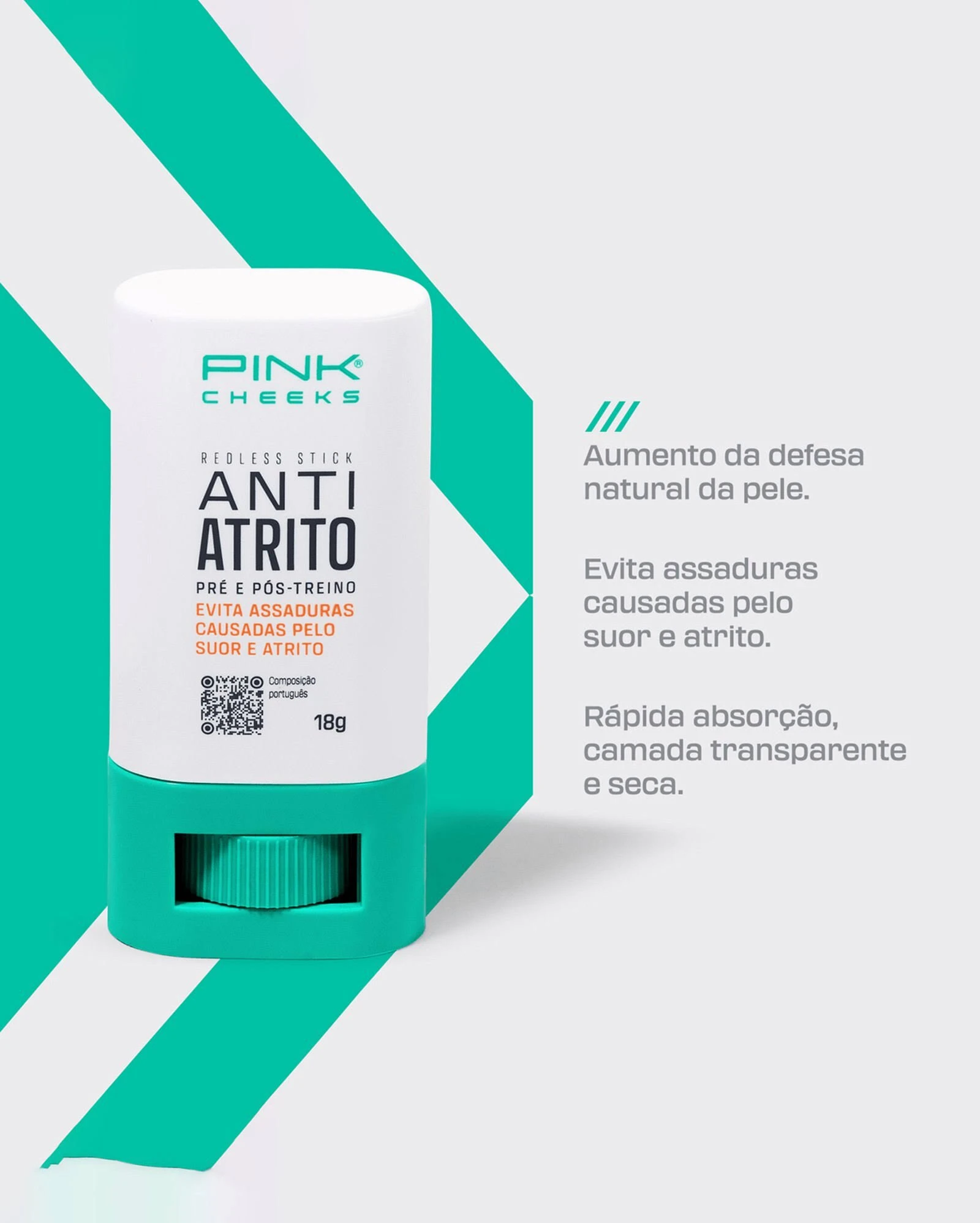 ANTIATRITO PINK CHEEKS EM BASTÃO REDLESS 18g