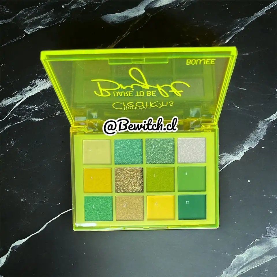 Paleta neón tonos verdes - ''Boujee'' x Beauty Creations 3