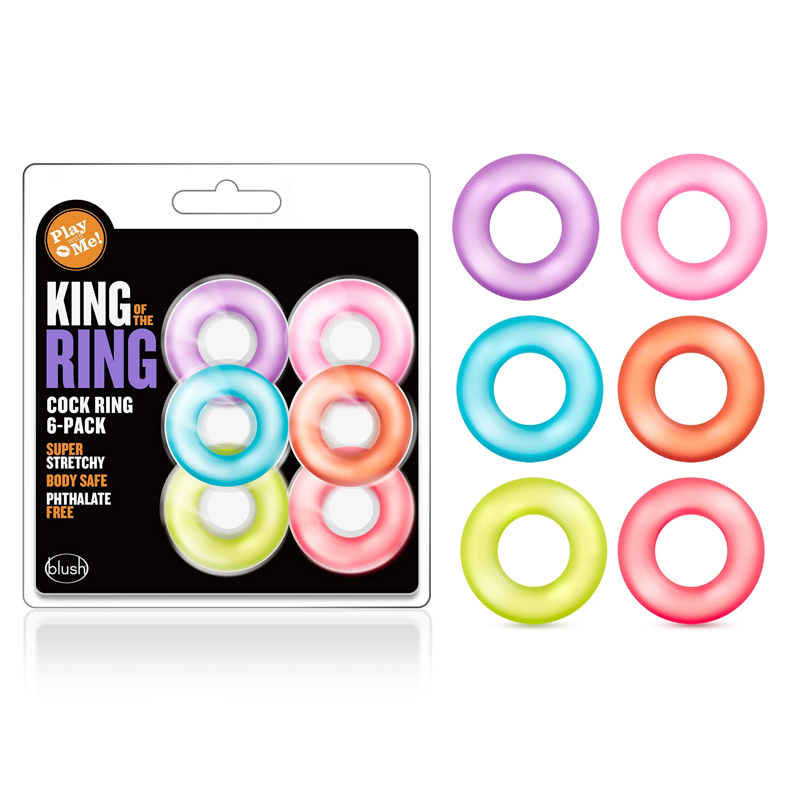 PLAY WITH ME - 6 PACK COCK RINGS - KING OF THE RING