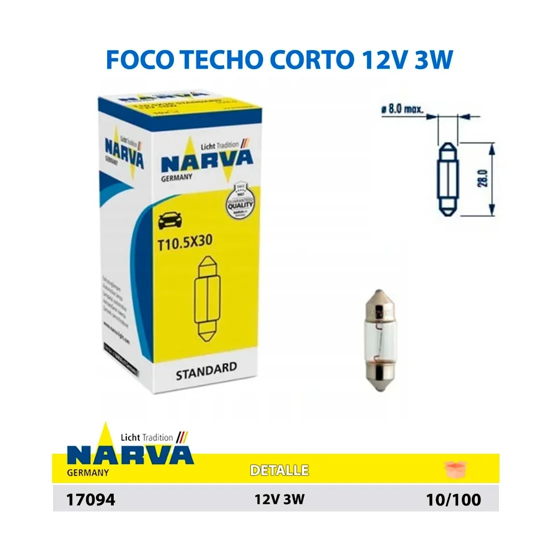  FOCO TECHO CORTO 12V 3W