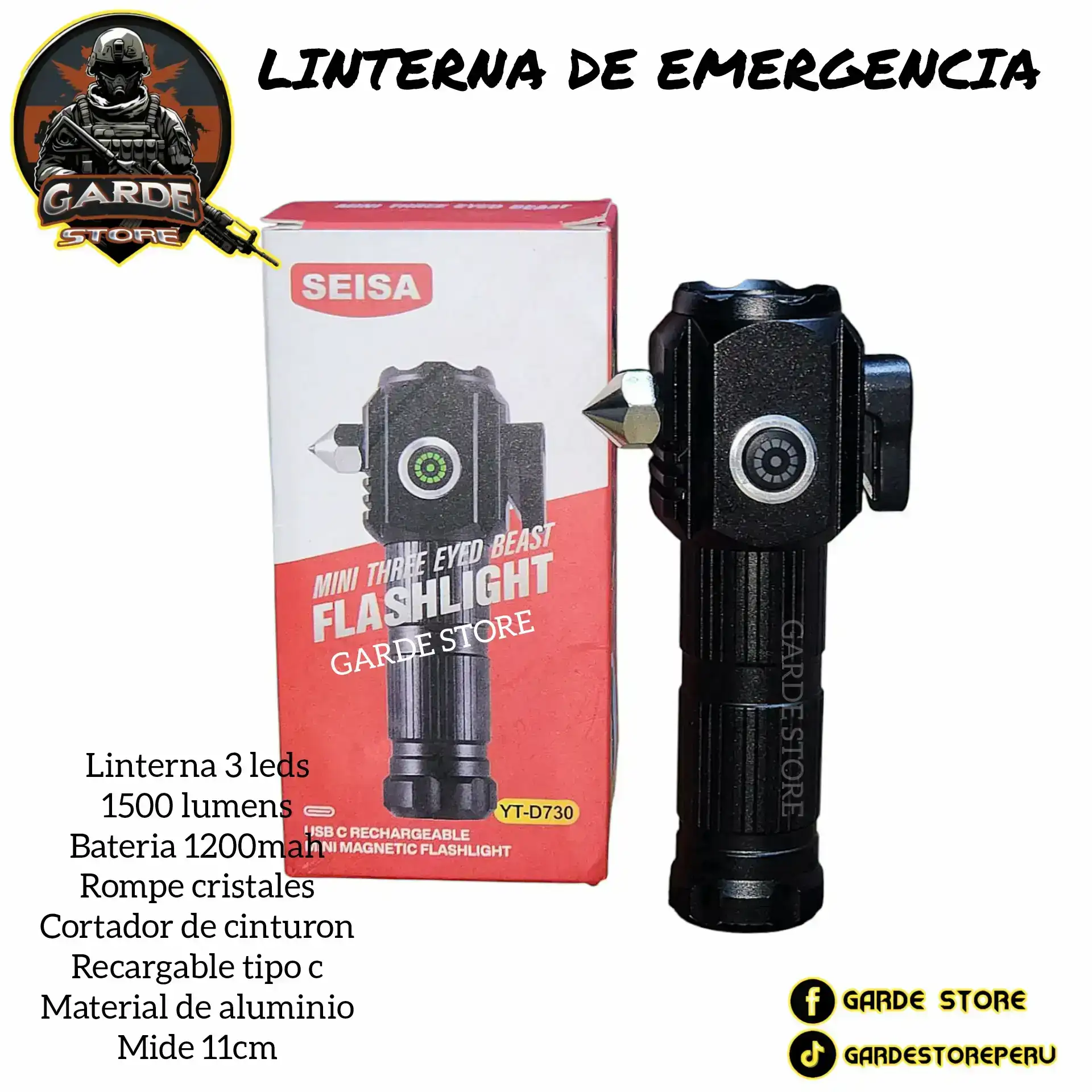 Mini linterna potente. 