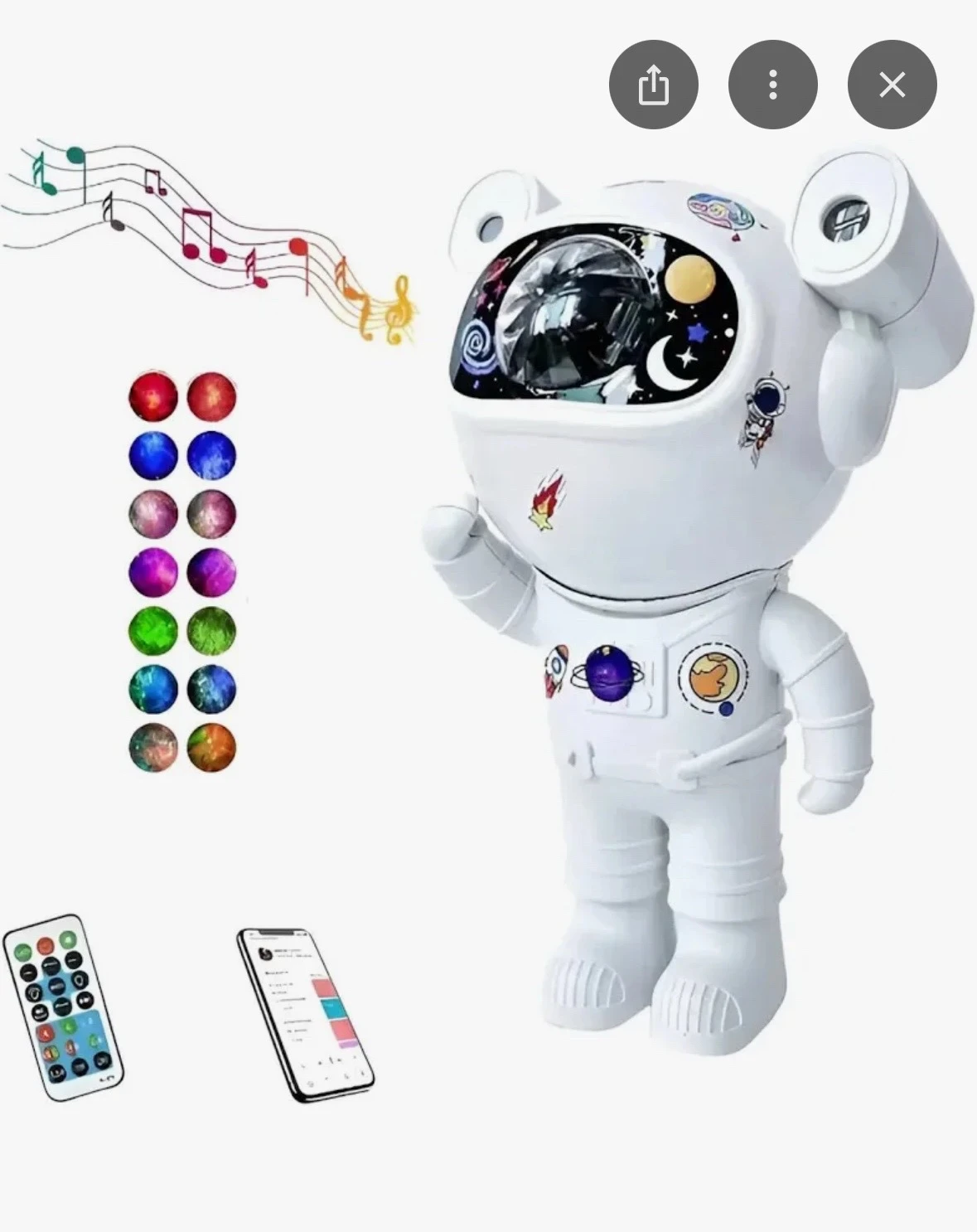 Astronauta proyector, bocina. con control remoto.  4