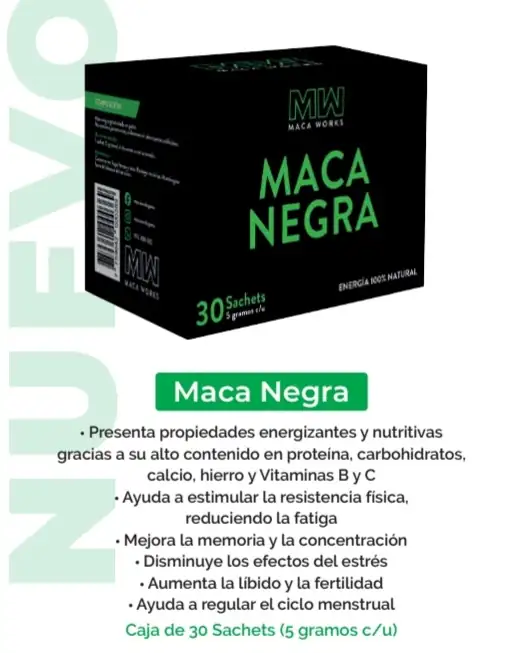 Maca Negra Caja de 30 sachets de 5g c/u Maca Works
