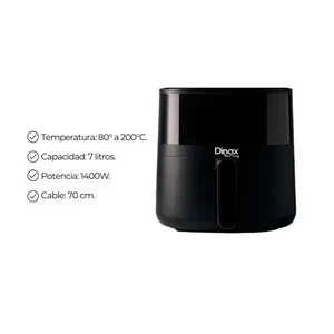 FREIDORA DE AIRE DINAX 7LTS 1400W PANTALLA TÁCTIL  4