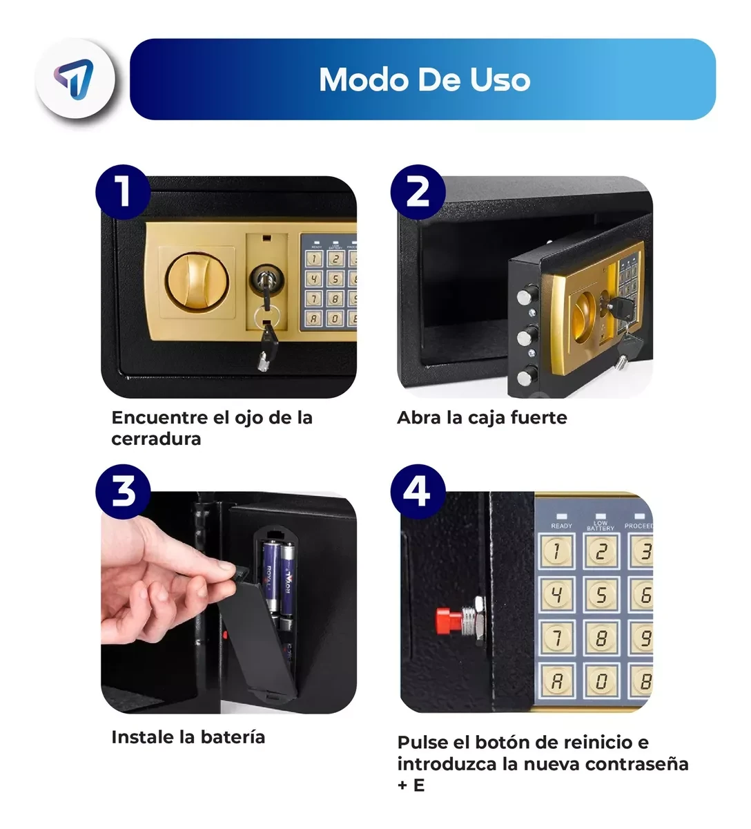 Caja Fuerte De Seguridad Electrónica Cf002 31x20x20 Waggs 2