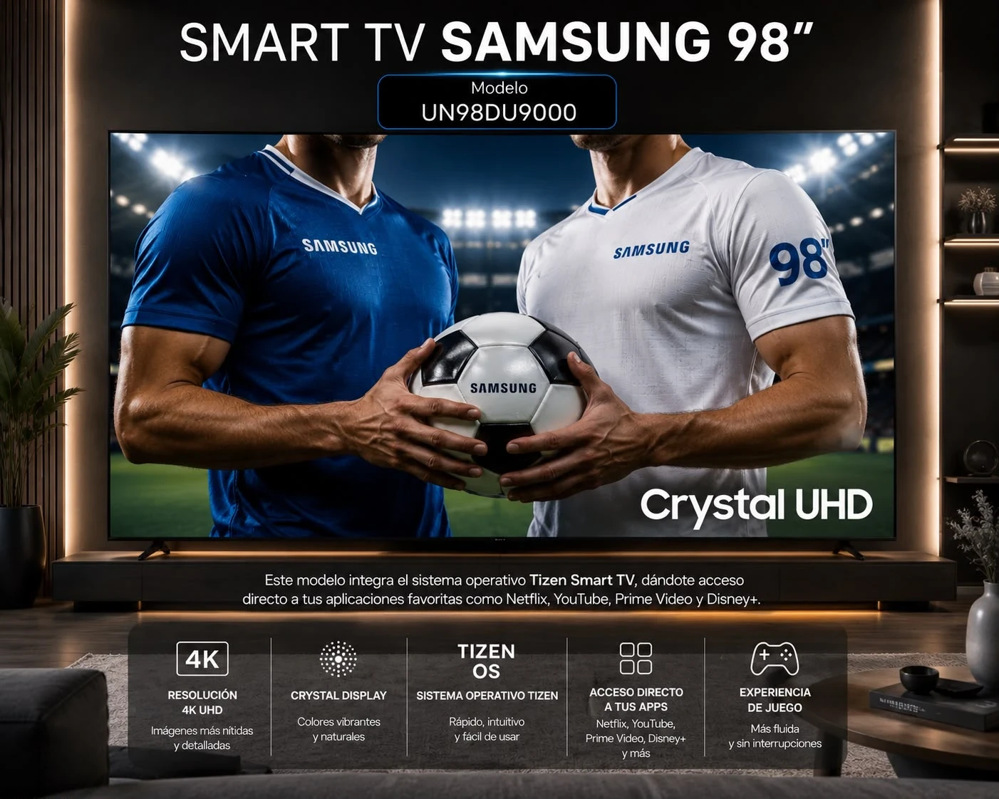 SMART TV SAMSUNG 98'' CRYSTAL UHD 4K TIZEN OS ‼️SOLO POR PEDIDOS ‼️ 