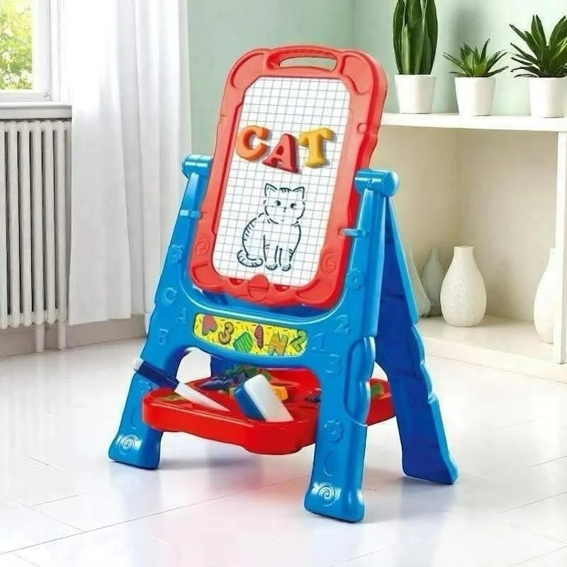 🎨 Pizarrón Caballete Magnético Infantil 3 en 1 🔤✨