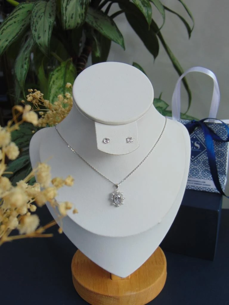 JUEGO PLATA LEY 925 TIFFANNI PERLAS