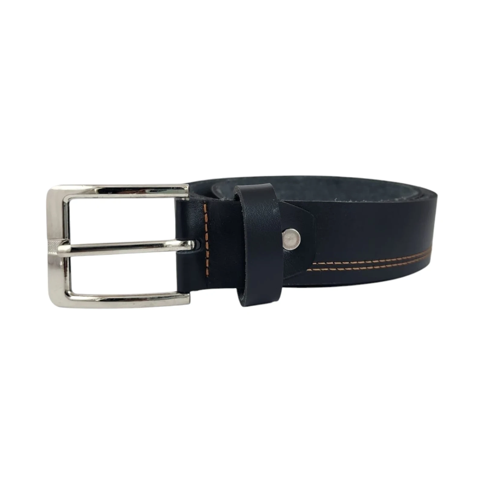 Faja formal hebilla nickel costura dorada 