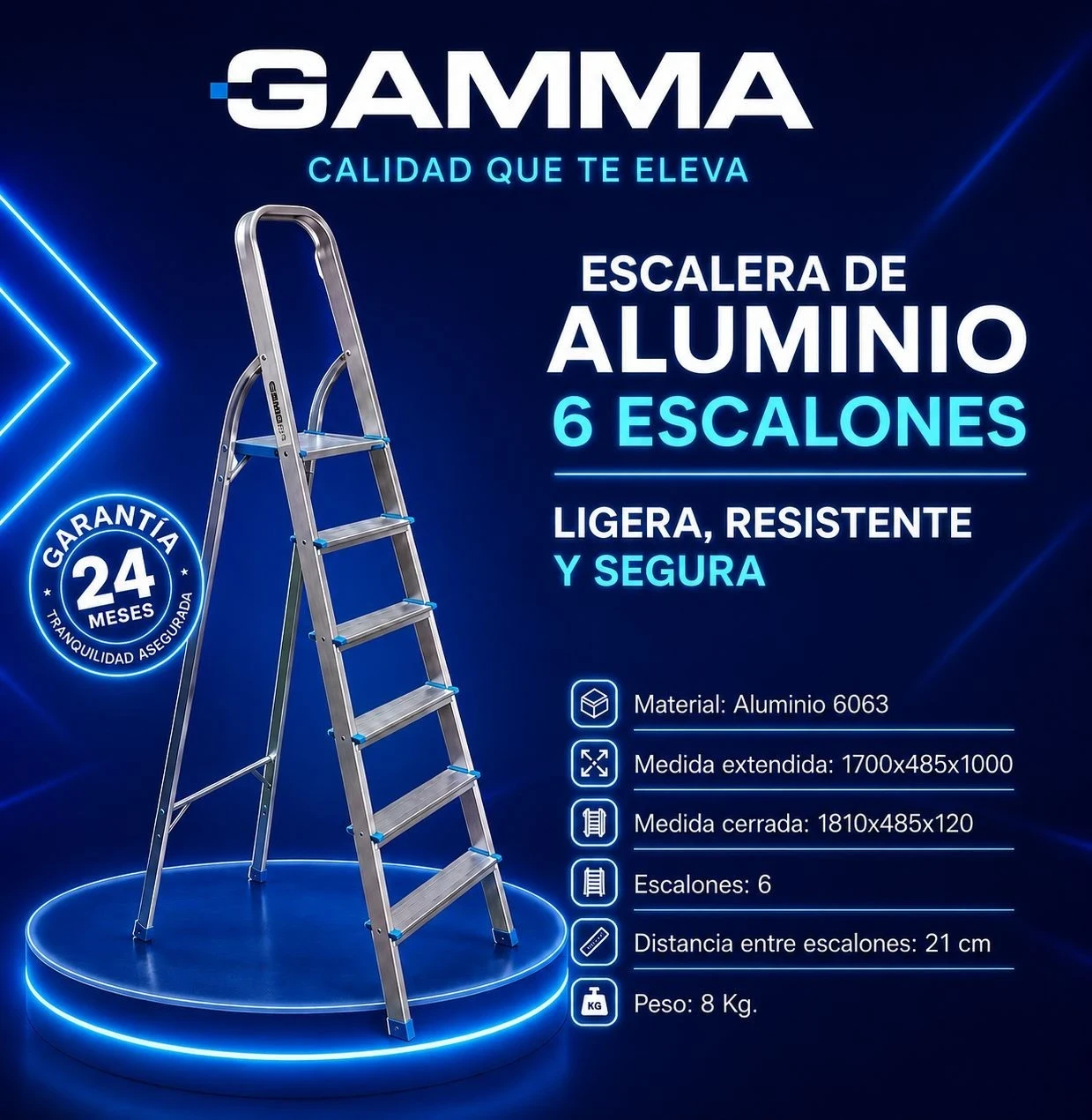 ESCALERA GAMMA  6 ESCALONES