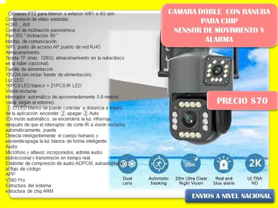 Camara doble con sensor 