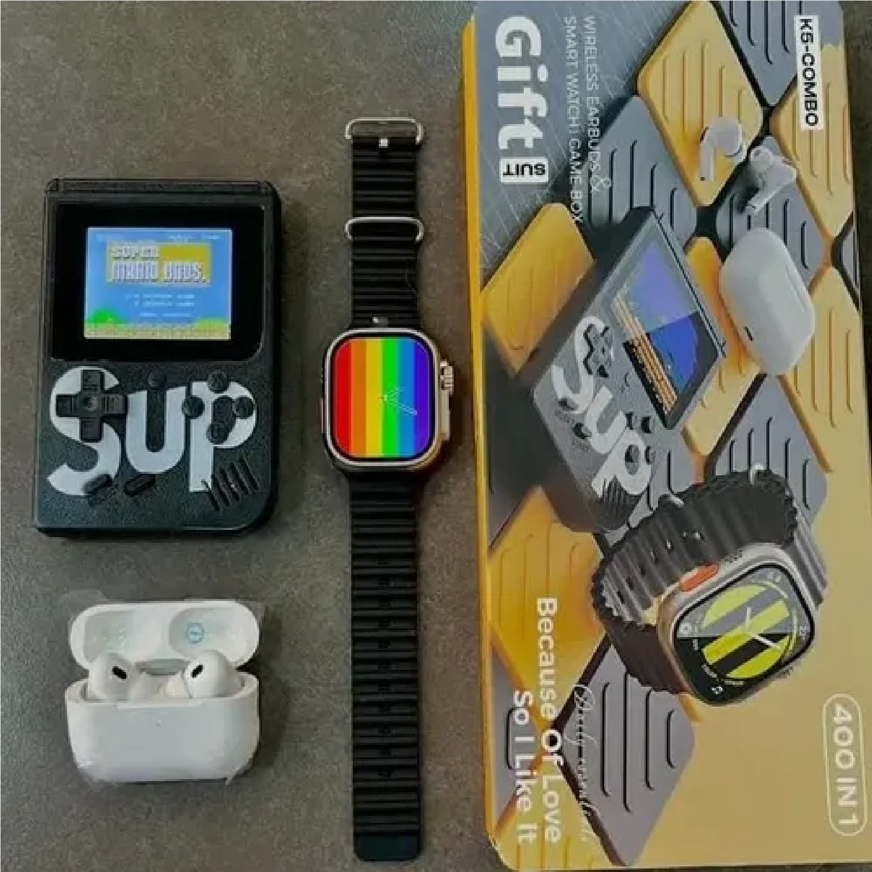 Combo Reloj inteligente + Consola + Audifonos 