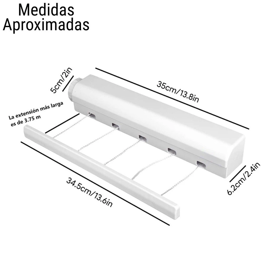 Tendero de ropa retráctil 5 cuerdas 3