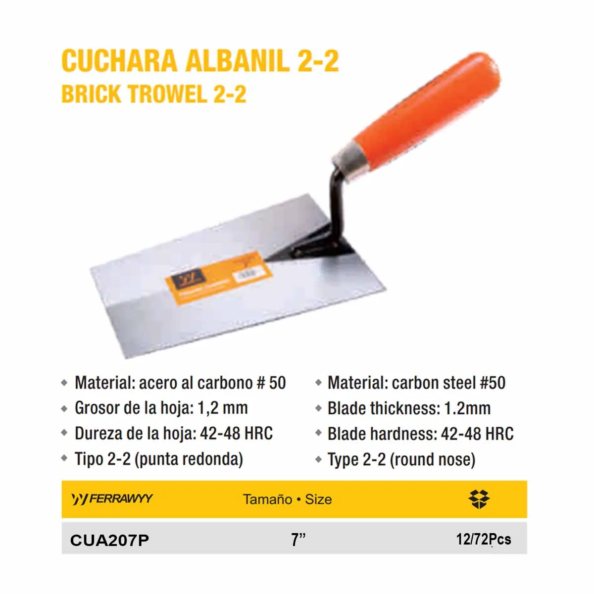CUCHARA ALBAÑIL M/plastic UYUST 7"