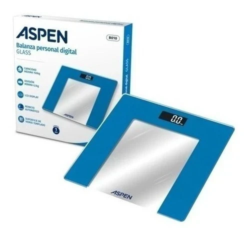 Aspen Balanza Digital De Vidrio B010 Azul