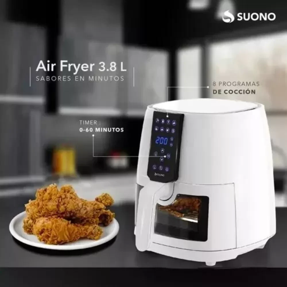 FREIDORA DE AIRE SUONO DIGITAL 3.8L 1450W BLANCA 2