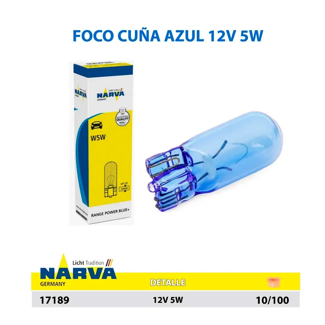  FOCO CUÑA AZUL 12V 5W