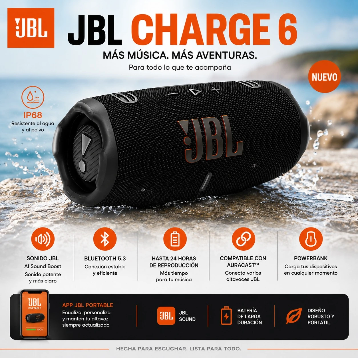 PARLANTE PORTATIL JBL CHARGE 6