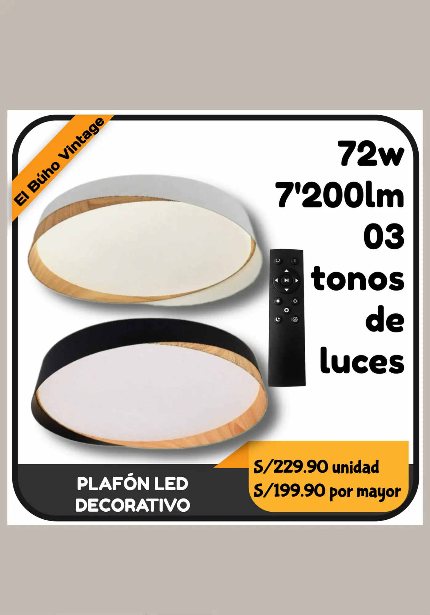 Plafón LED Decorativo 72w 4