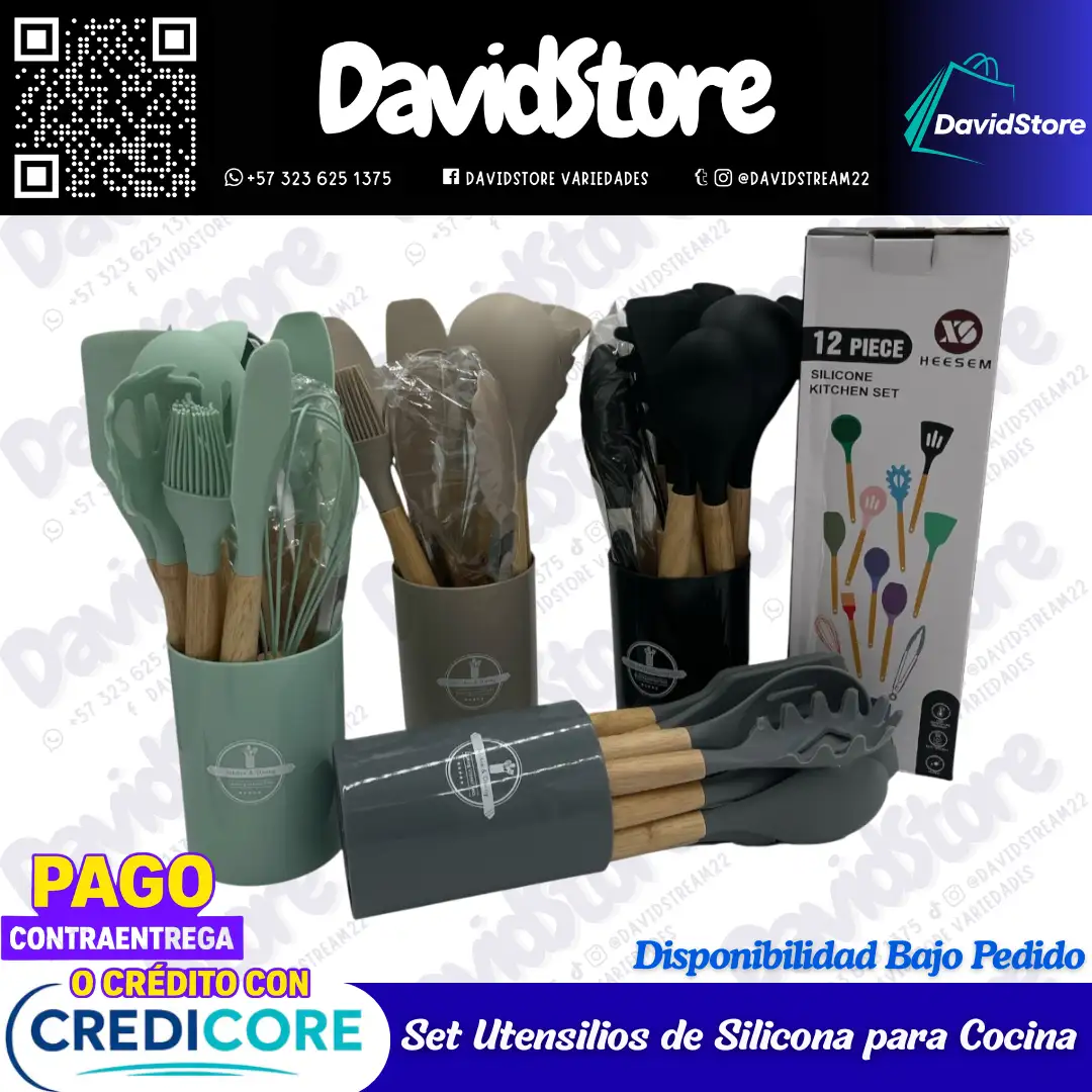 Set Utensilios de silicona para cocina