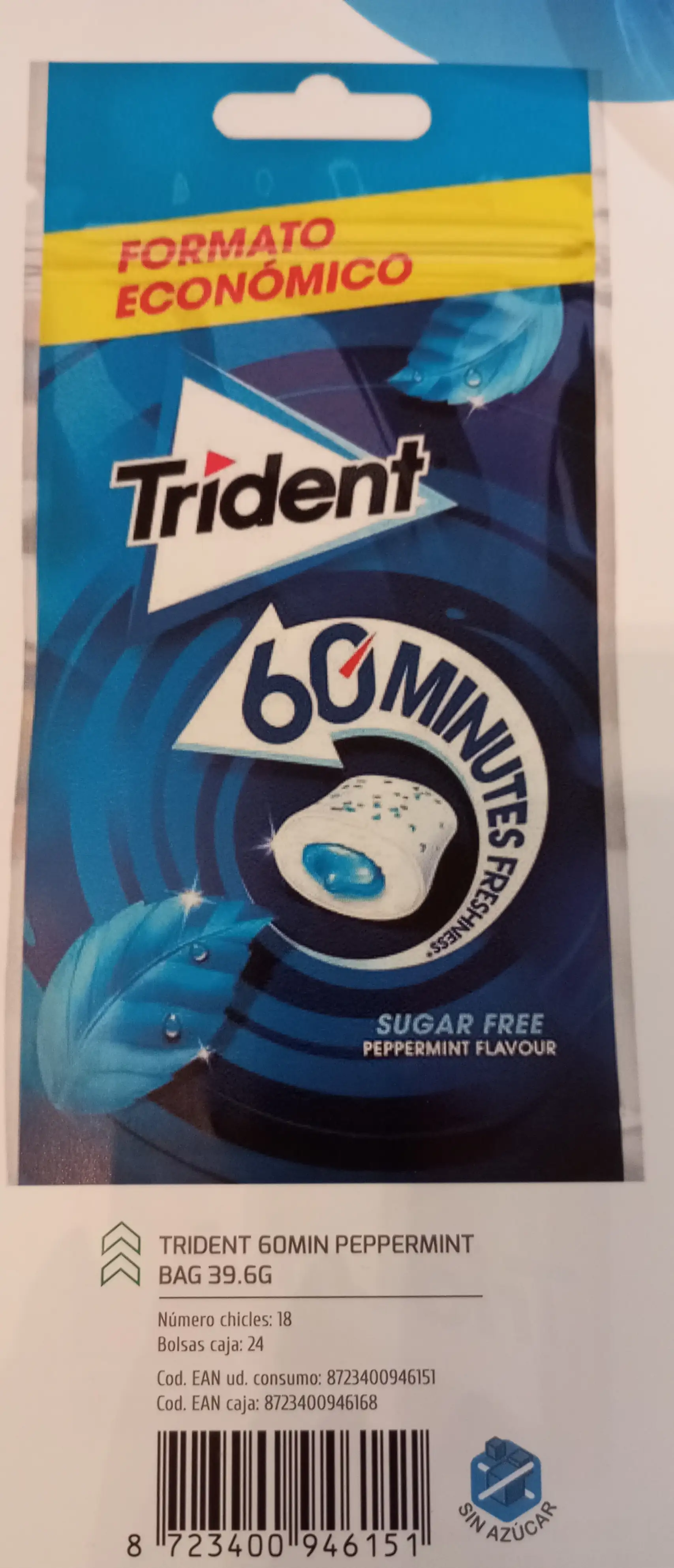 TRIDENT 60 MIN PEPPERMINT BOTE