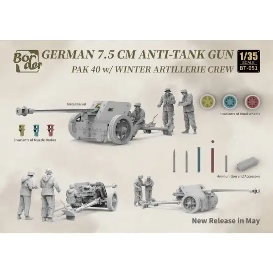 1/35 Border Model German 7.5cm Anti-Tank Gun PAK 40 w/Winter Artillerie Crew 2