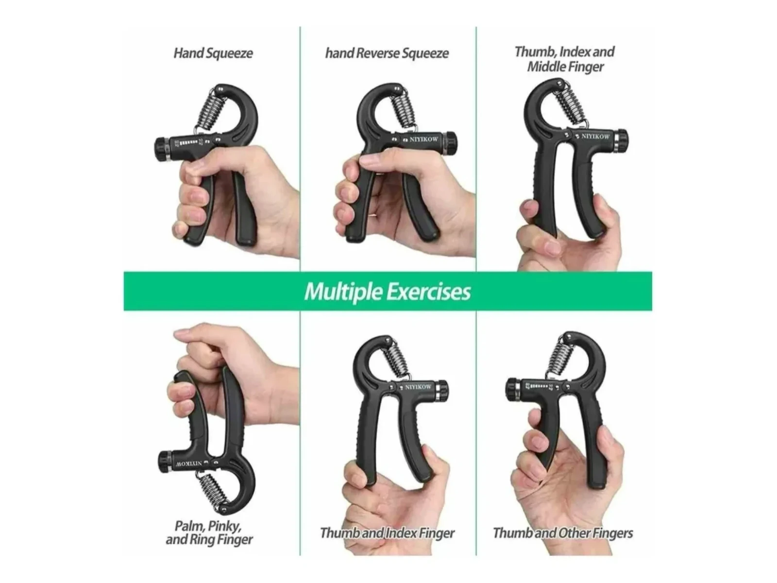 Hand Grip Pack X2 Regulable Ejercitador Antebrazo 5-60 kg 5