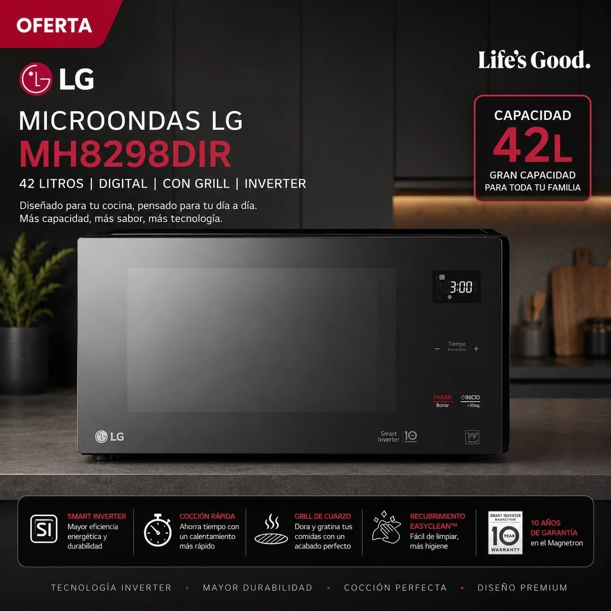 MICROONDAS LG 42LTS MH829DIR GRILL