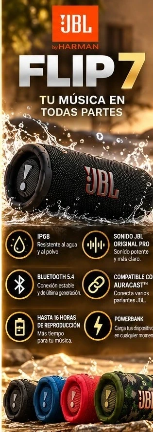 JBL FLIP 7 *CONSULTAR DISPONIBILIDAD CON EL VENDEDOR*