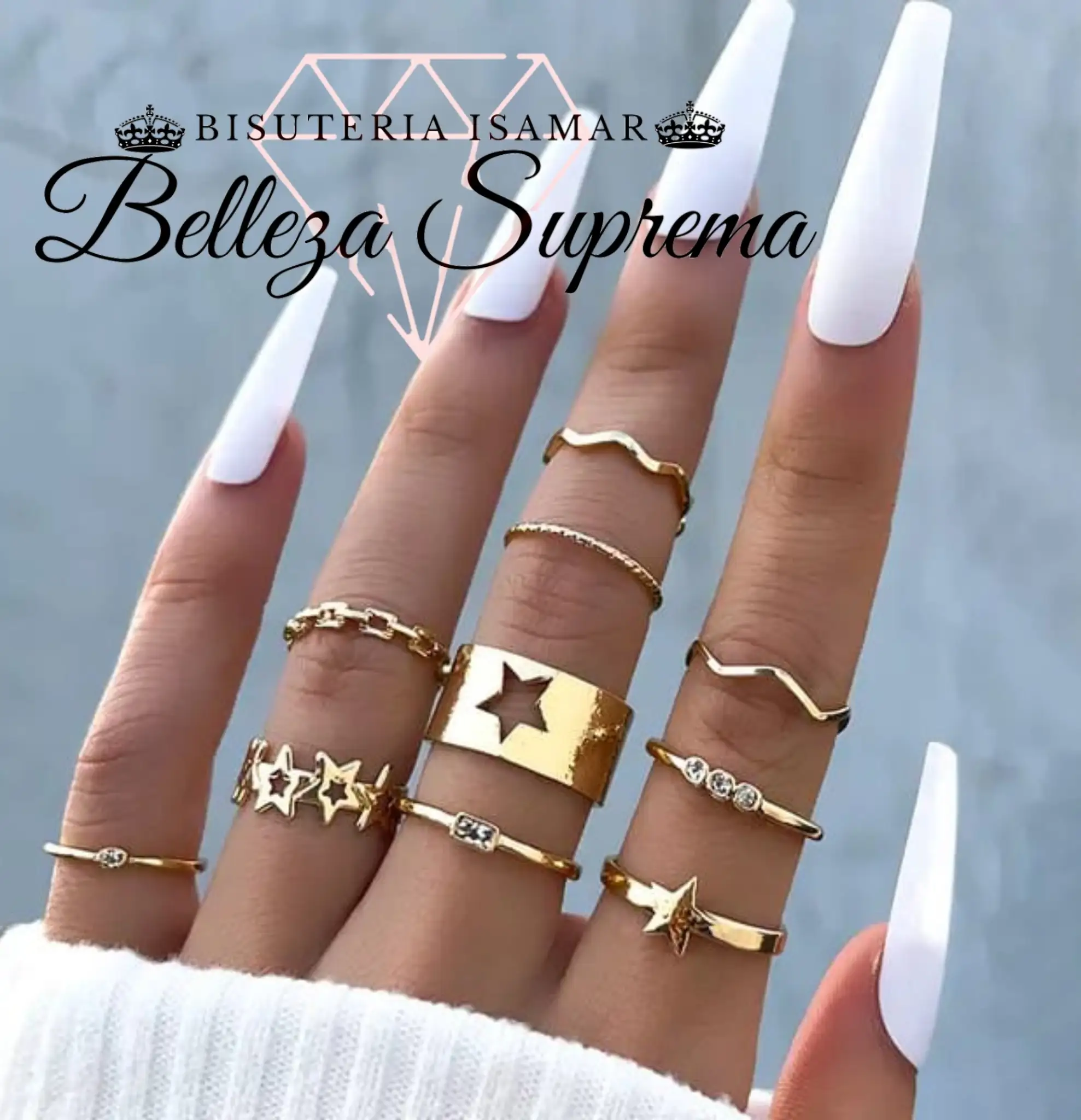 SET DE ANILLOS DORADOS 