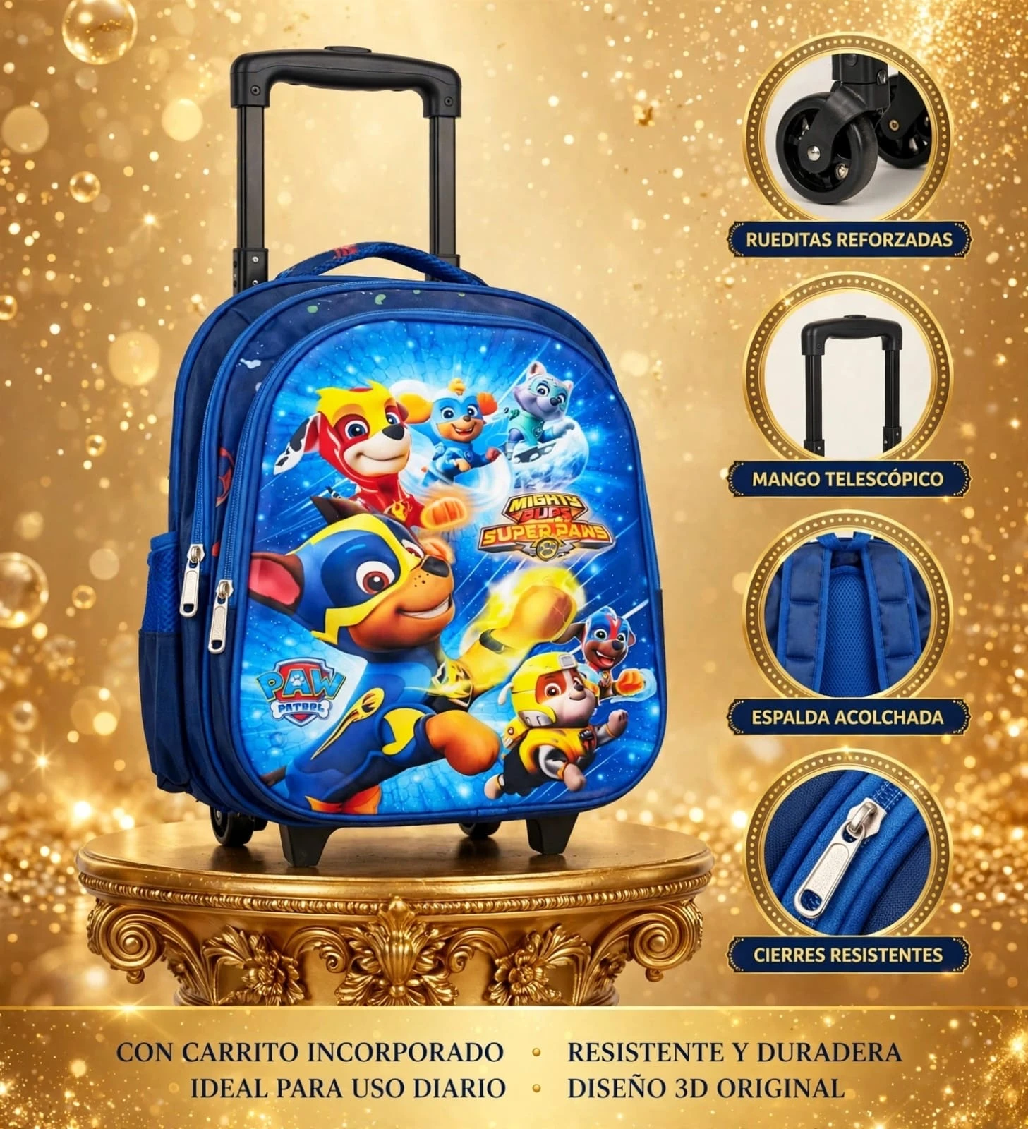 MOCHILA PAW PATROL – CON CARRITO