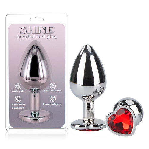 Medium Metal Anal Plug Heart Base