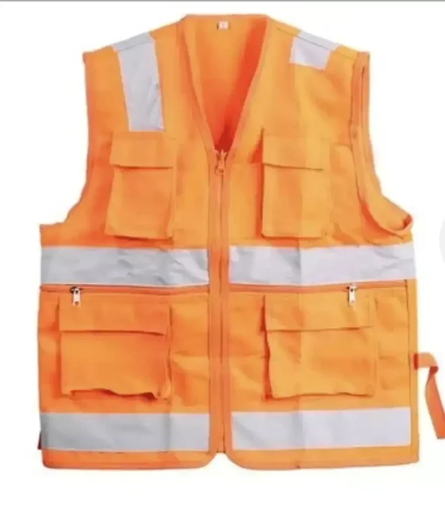 CHALECO REFLECTIVO DE SEGURIDAD CON BOLSILLOS SIN LOGO