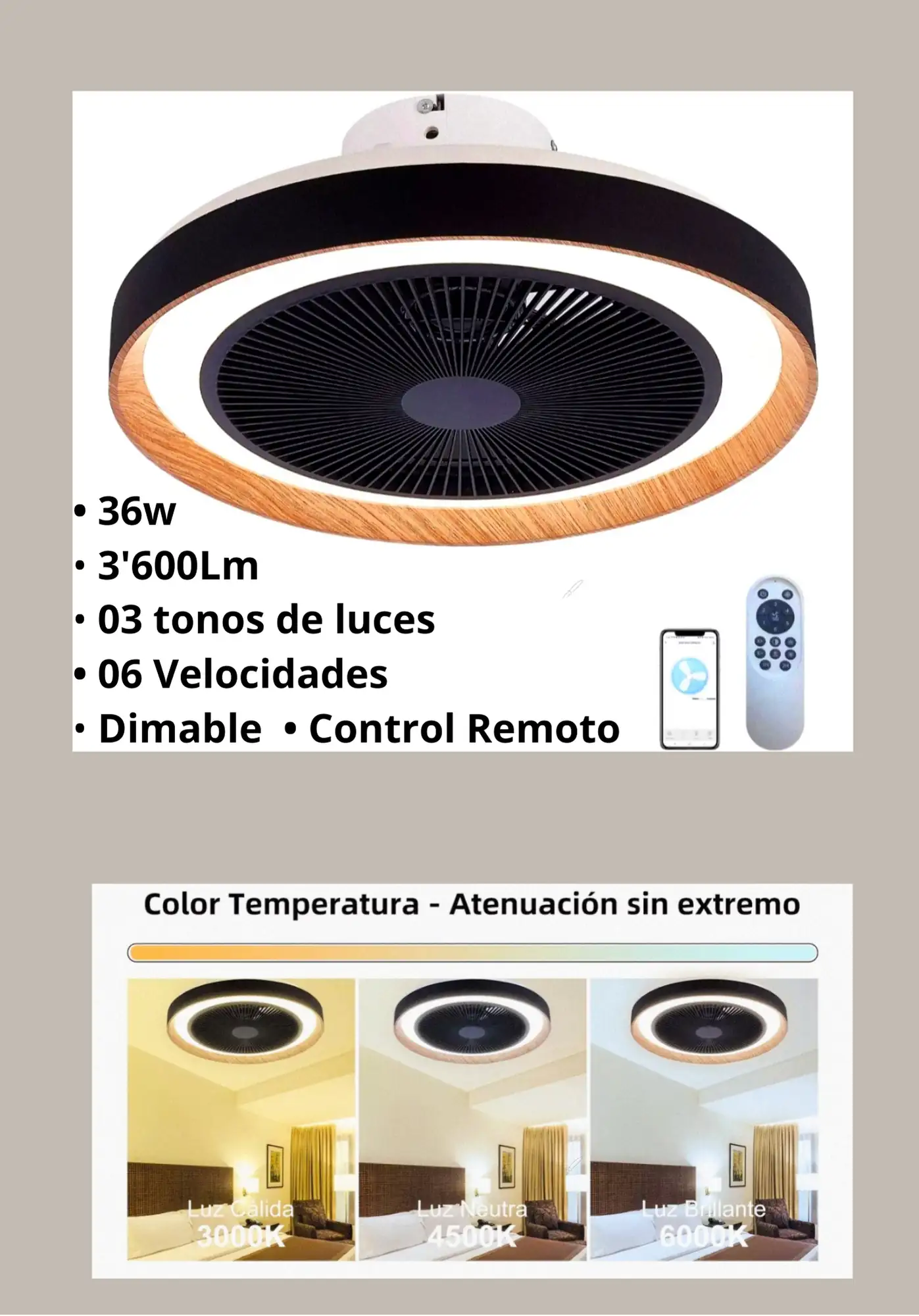 Lámpara Ventilador 36w  3