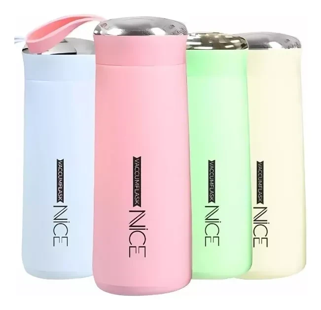 Botella Nice Classic 400ml, De Vidrio Con Recubrimiento y Cinta