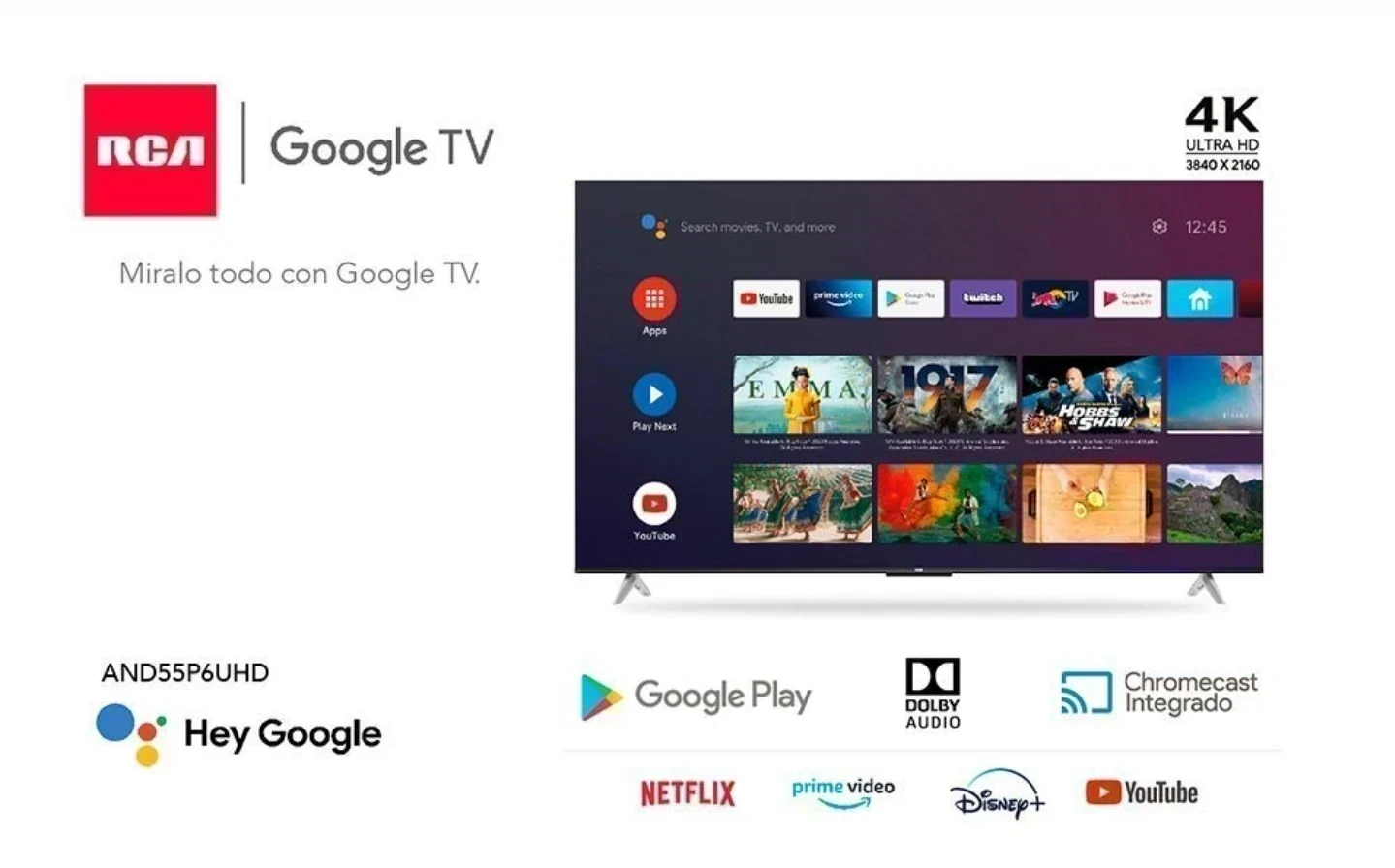 SMART TV RCA 55" GOOGLE TV