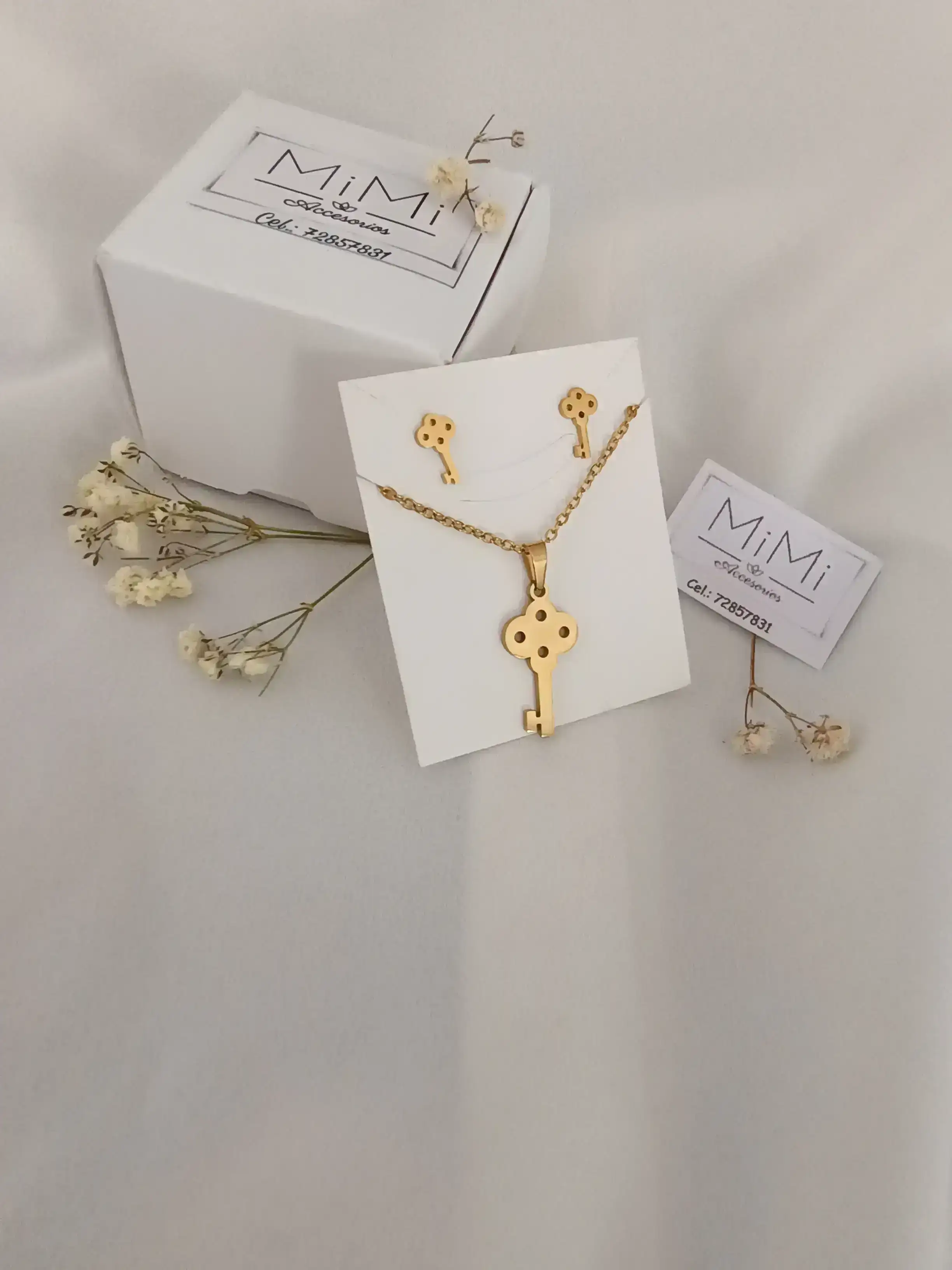 Juego de joyas en acero inoxidable llave