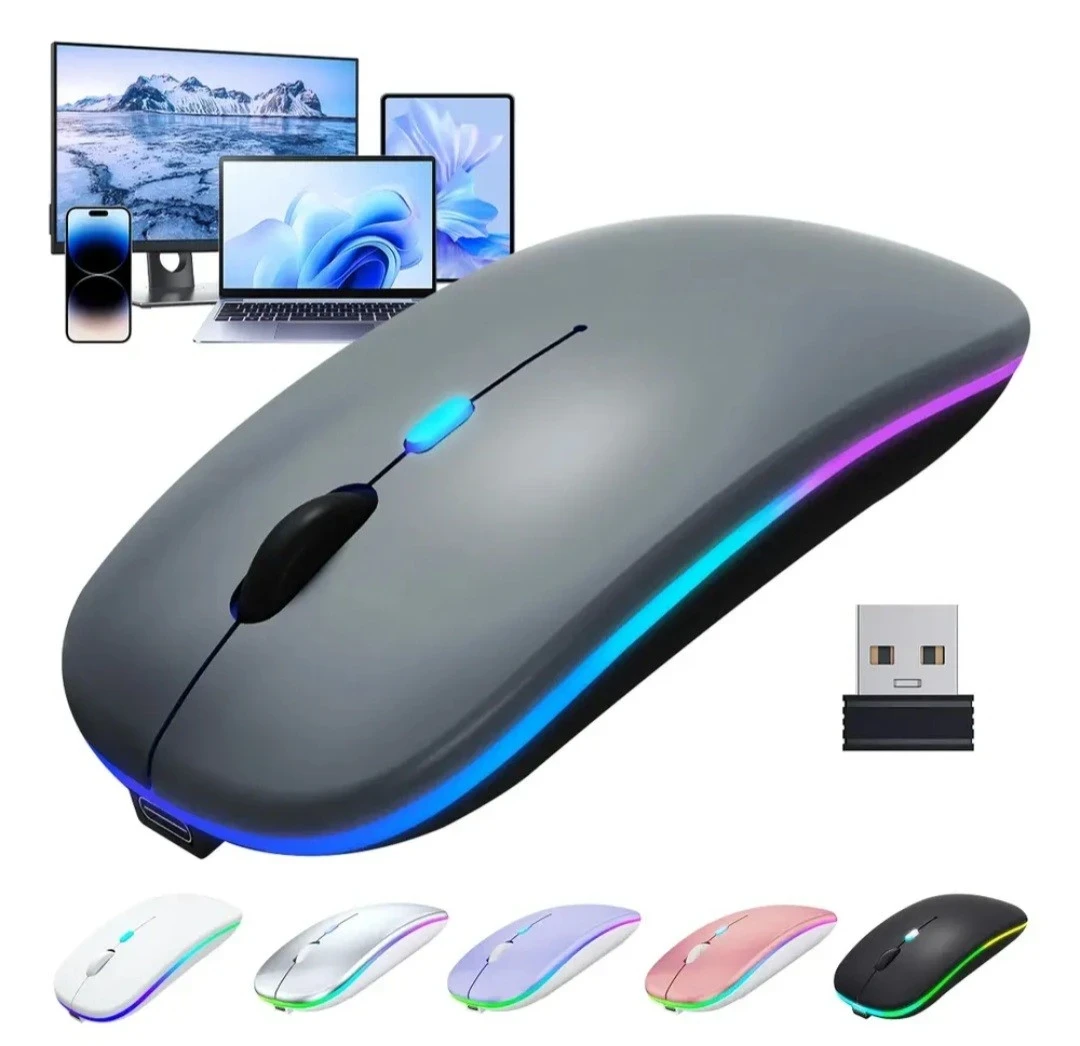 Mouse Inalambrico Recargable Usb Silencioso Dual Bluetooth